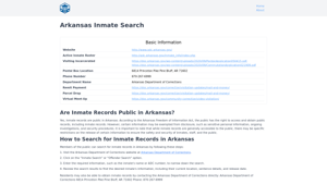 Arkansas Inmate Search - AR DOC Inmate Locator