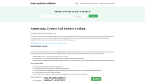 Armstrong County Jail Roster Lookup, PA, Inmate Search