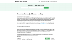 Ascension Parish Jail Roster Lookup, LA, Inmate Search