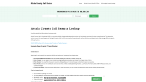 Attala County Jail Roster Lookup, MS, Inmate Search