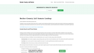 Becker County Jail Roster Lookup, MN, Inmate Search