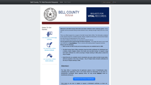 Bell County Clerk Online Birth/Death Certificate Requests