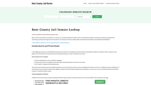 Bent County Jail Roster Lookup, CO, Inmate Search