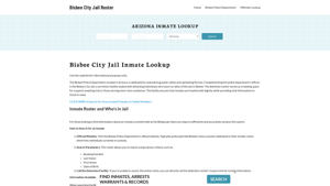 Bisbee City Jail, AZ Inmate Search, Jail Roster, Bookings