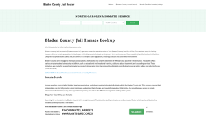 Bladen County Jail Roster Lookup, NC, Inmate Search