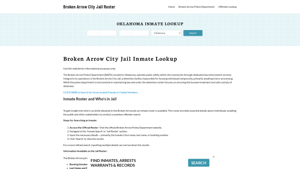 Broken Arrow City Jail, OK Inmate Search, Jail Roster, Bookings