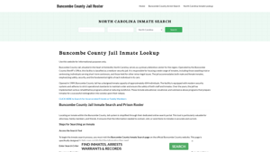 Buncombe County Jail Roster Lookup, NC, Inmate Search