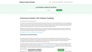 Calaveras County Jail Roster Lookup, CA, Inmate Search