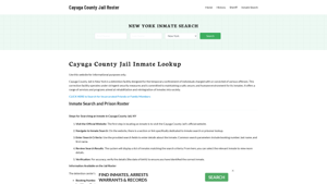 Cayuga County Jail Roster Lookup, NY, Inmate Search