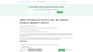 About Muskegon County Jail, MI Inmate Search, Sheriff’s Office