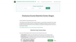 Clackamas County Detention Center, OR Inmate Roster, Offender Search