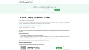 Colleton County Jail Roster Lookup, SC, Inmate Search