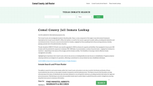 Comal County Jail Roster Lookup, TX, Inmate Search