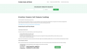 Crowley County Jail Roster Lookup, CO, Inmate Search