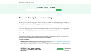 Davidson County Jail Roster Lookup, TN, Inmate Search