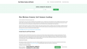 Des Moines County Jail Roster Lookup, IA, Inmate Search