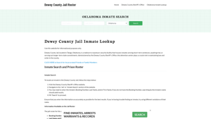 Dewey County Jail Roster Lookup, OK, Inmate Search