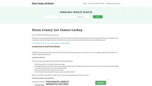 Dixon County Jail Roster Lookup, NE, Inmate Search