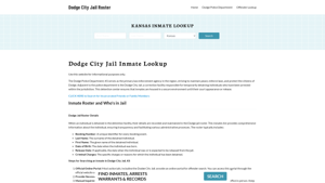 Dodge City Jail, KS Inmate Search, Jail Roster, Bookings