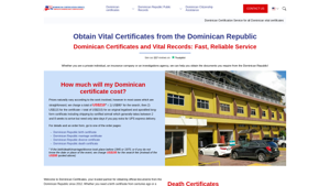 Dominican Certification Service for all Dominican vital certificates