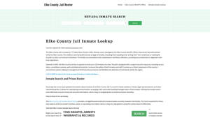 Elko County Jail Roster Lookup, NV, Inmate Search