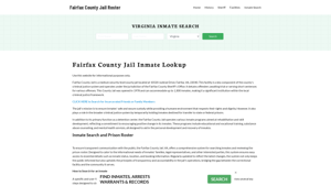 Fairfax County Jail Roster Lookup, VA, Inmate Search