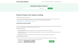 Forrest County Jail Roster Lookup, MS, Inmate Search