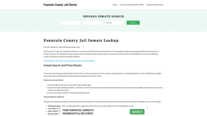 Fountain County Jail Roster Lookup, IN, Inmate Search