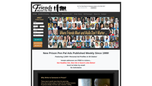 Prison Pen Pals - Write a Prisoner at Friends Beyond The Wall! - Featuring 2,500+ Inmate Pen Pal Ads in 46 States!  Free Addresses!