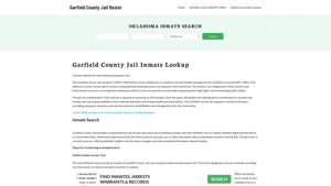 Garfield County Jail Roster Lookup, OK, Inmate Search