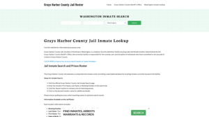 Grays Harbor County Jail Roster Lookup, WA, Inmate Search