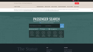 Passenger Search - The Statue of Liberty & Ellis Island