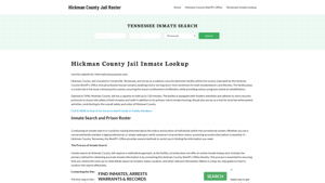 Hickman County Jail Roster Lookup, TN, Inmate Search