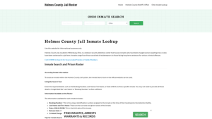 Holmes County Jail Roster Lookup, OH, Inmate Search