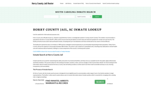 Horry County Jail Roster Lookup, SC, Inmate Search