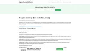 Hughes County Jail Roster Lookup, OK, Inmate Search