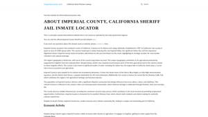 About Imperial County, California Sheriff Jail Inmate Locator