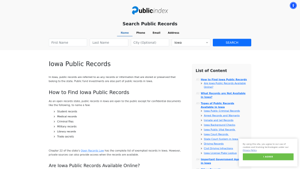 Iowa Public Records Online - ThePublicIndex