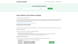 Iron County Jail Roster Lookup, UT, Inmate Search