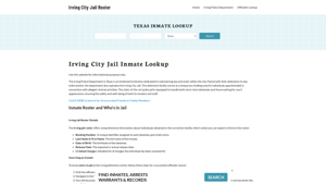 Irving City Jail, TX Inmate Search, Jail Roster, Bookings