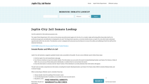 Joplin City Jail, MO Inmate Search, Jail Roster, Bookings