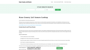 Kane County Jail Roster Lookup, UT, Inmate Search