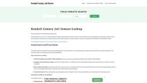 Kendall County Jail Roster Lookup, TX, Inmate Search