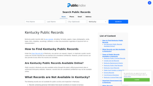 Kentucky Public Records Online - ThePublicIndex