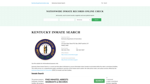 Kentucky Inmate Search - KY DOC Offenders Lookup