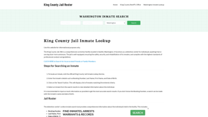 King County Jail Roster Lookup, WA, Inmate Search