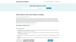 Lake Geneva City Jail, WI Inmate Search, Jail Roster, Bookings