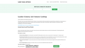 Lander County Jail Roster Lookup, NV, Inmate Search