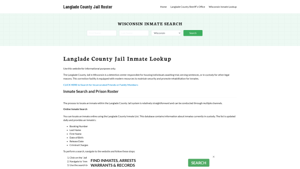 Langlade County Jail Roster Lookup, WI, Inmate Search