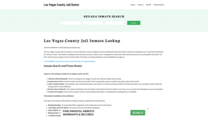 Las Vegas County Jail Roster Lookup, NV, Inmate Search